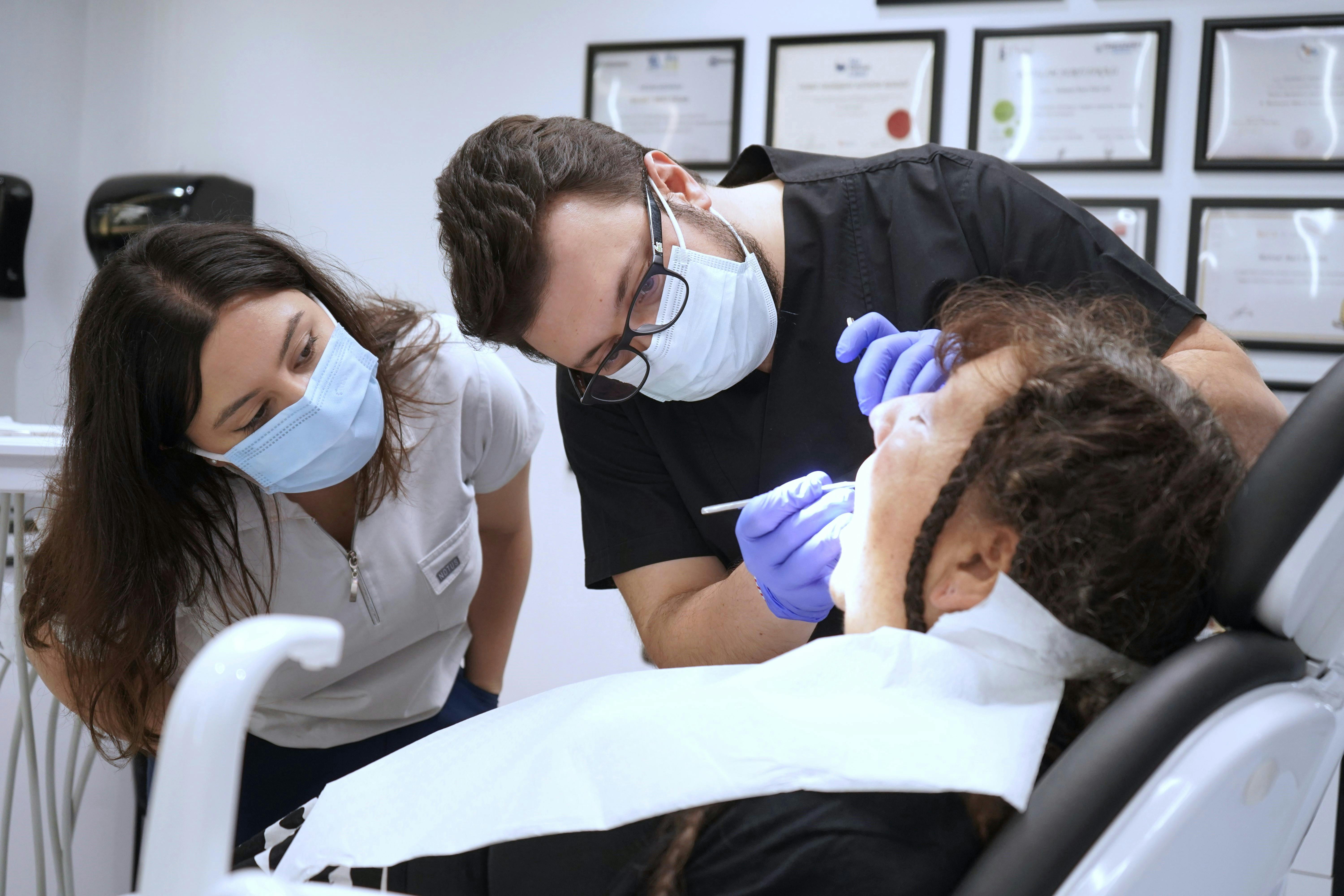 Doctor with patient